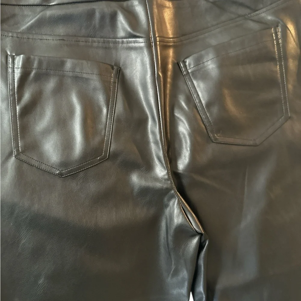 ✨ NIC+ZOE Dark Chocolate Vegan Leather Pants | Straight-Leg Luxe Fall Glam Sz 14